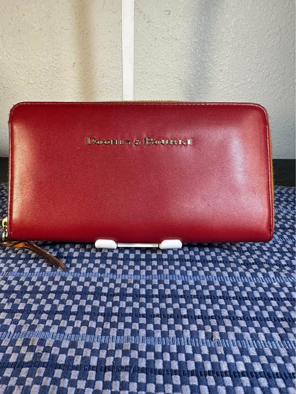 Dooney & Bourke Red Smooth Leather Continental Zip-Around Wallet